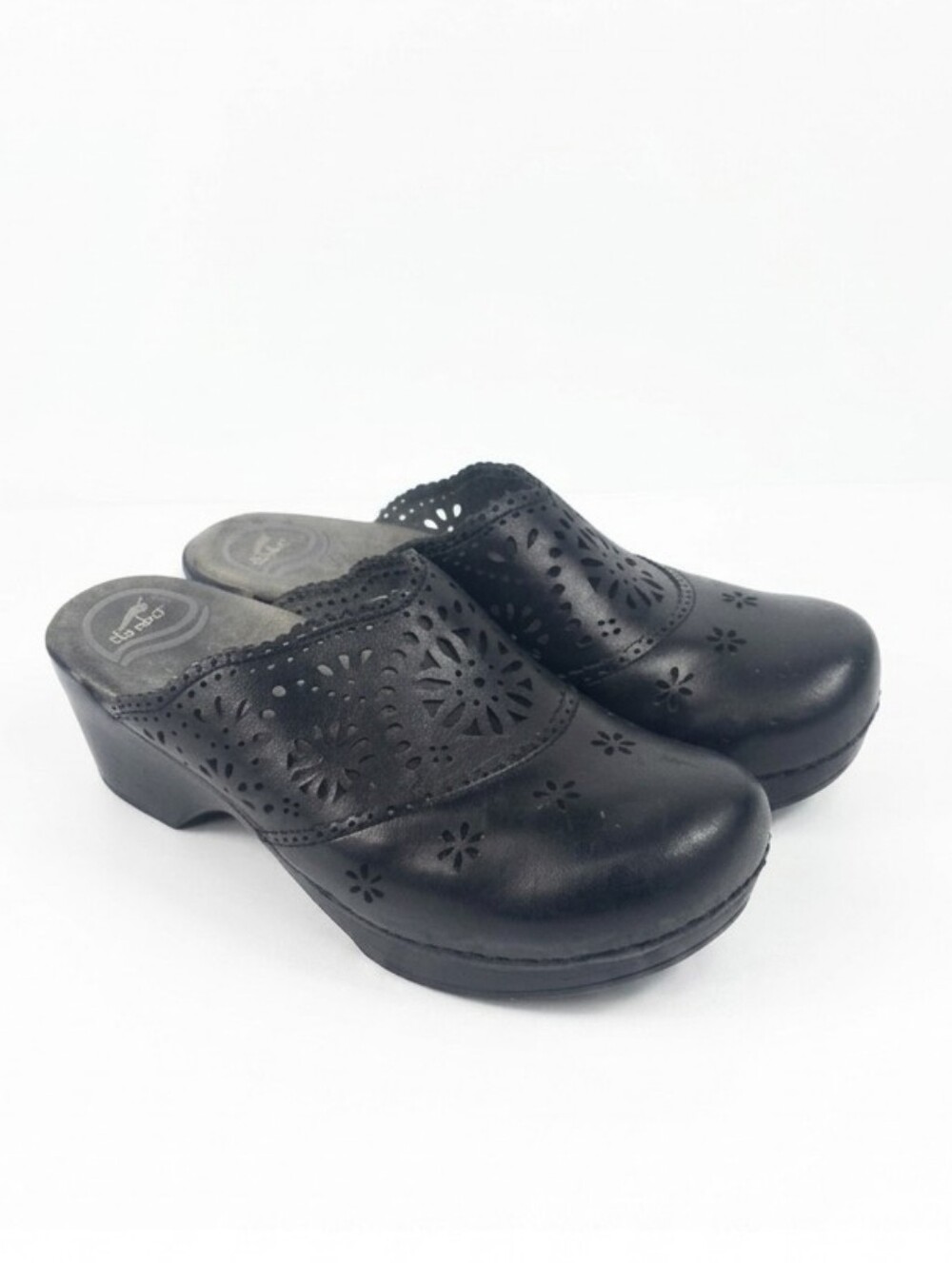 Dansko Skylar Black Leather Women's Clogs Size EU 37 - US 7
